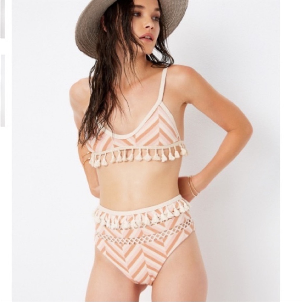 Tularosa Elle pink tassel bikini top / XS from Revolve